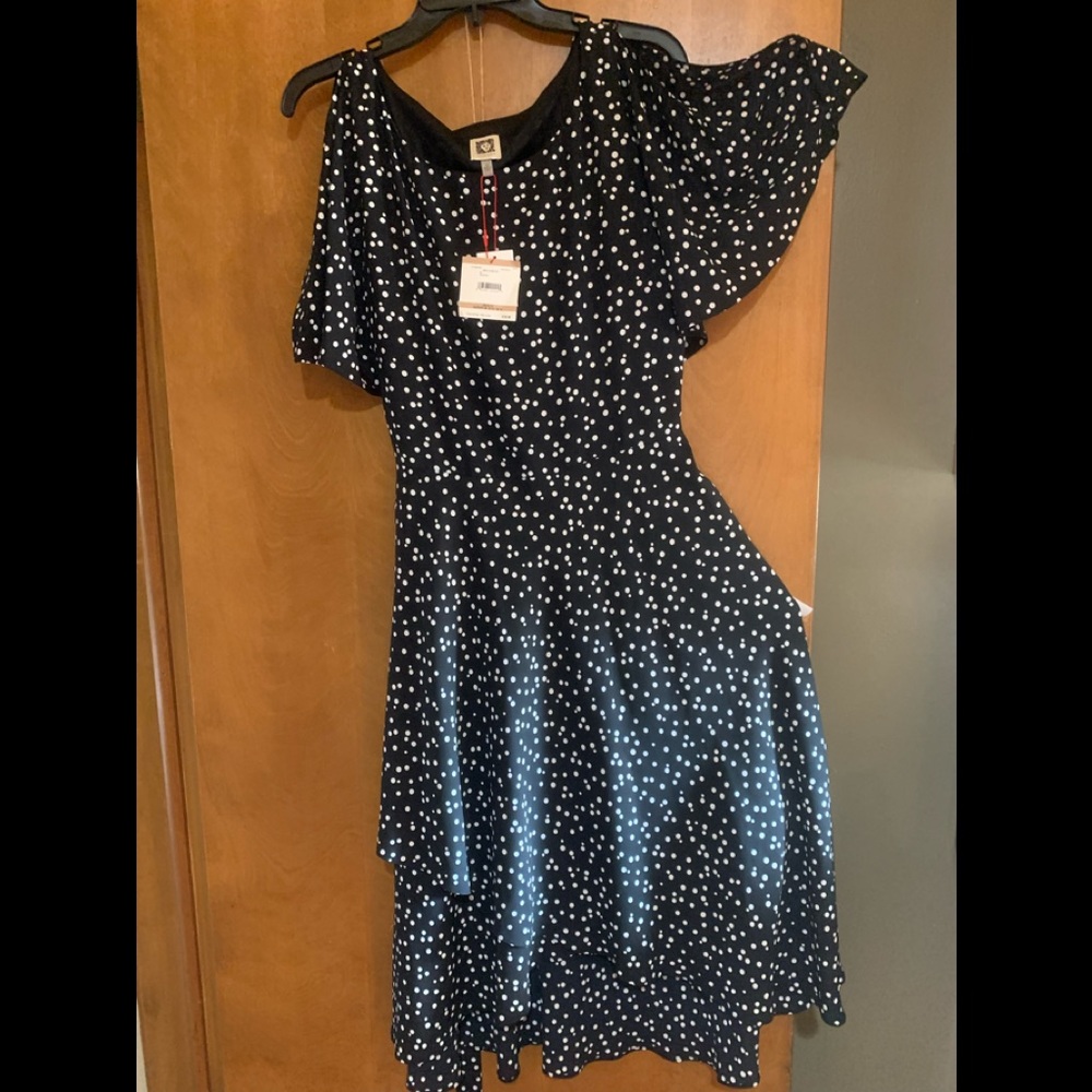 Anne Klein Black and white polkadot dress.